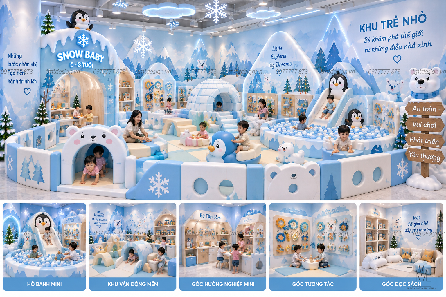 Phối cảnh ý tưởng thiết kế khu vui chơi trẻ em chủ đề Thế Giới Băng Tuyết Snow World 7